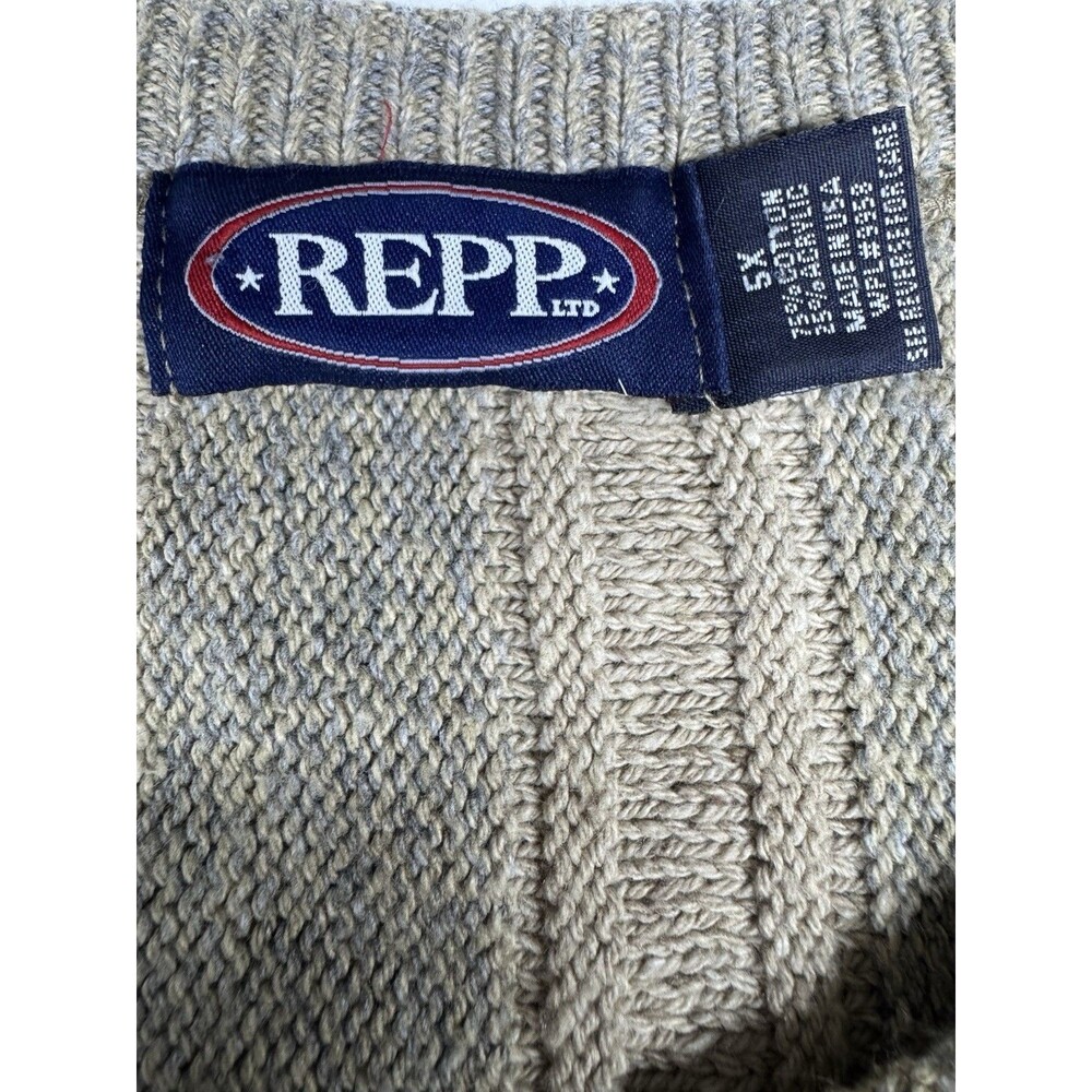 Vintage REPP LTD Sweater Mens 5XL Textured Pullover Coogi Inspired USA 90s - Picture 3 of 8